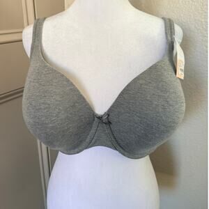 Cacique 44DD Gray Lightly Lined Full Coverage T Shirt Bra NWT
